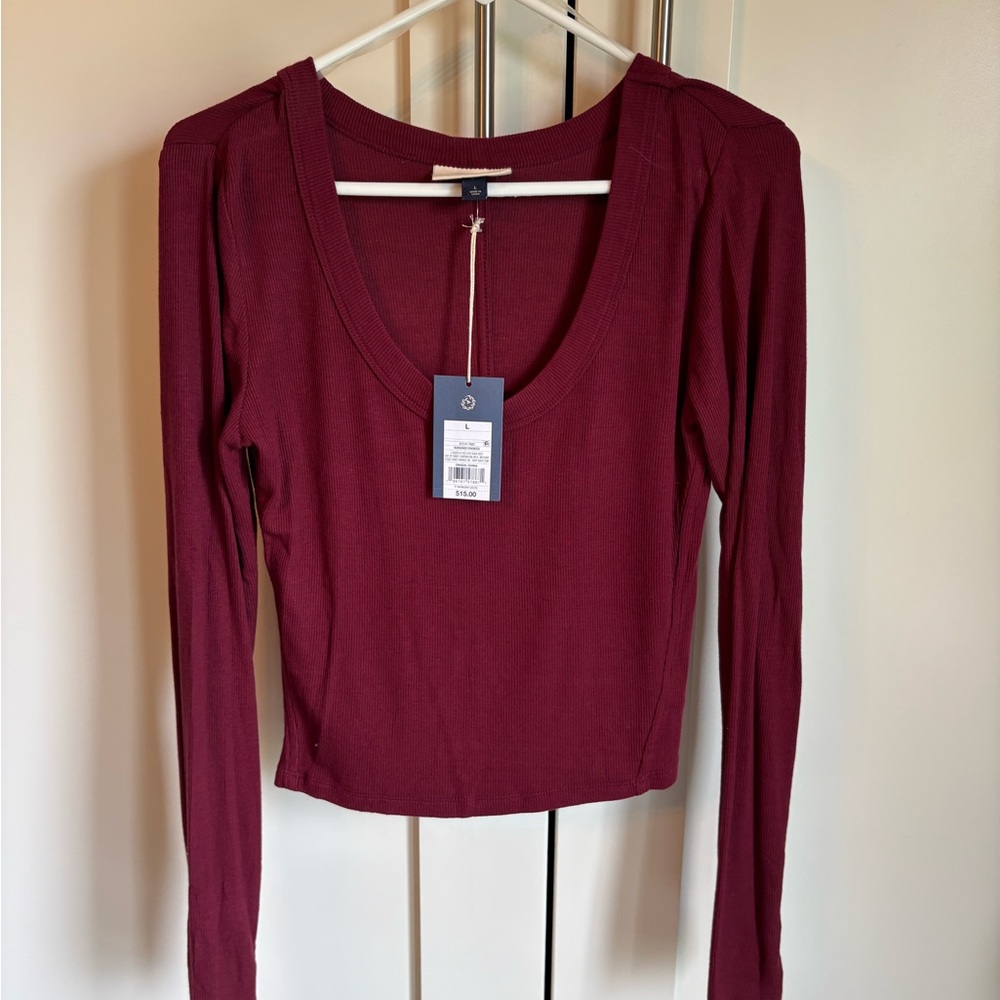 Universal Thread Red Crop Fitted Bodysuit